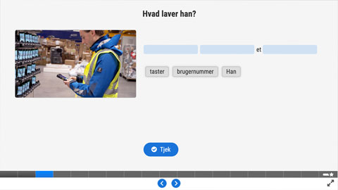 Screenshot af siden med opgave 1